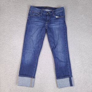 Joe's Jeans Womens Size 27 Blue Cuffed Cropped‎ Cotton Blend Stretch Low Rise